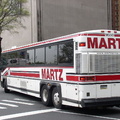 Martz Trailways MCI 102-DL3 M550 @ Battery Pl &amp; Greenwich St. Photo taken by Brian Weinberg, 05/05/2003.