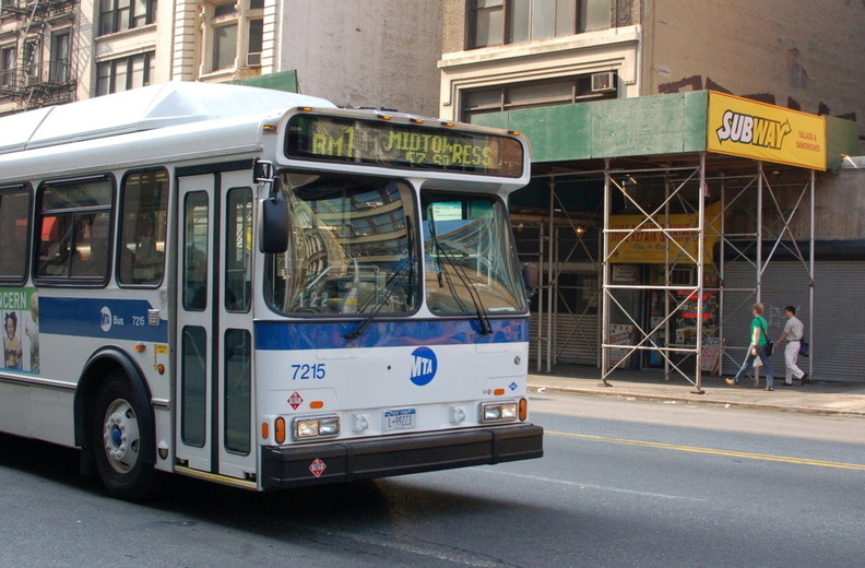 MTA Bus Orion 05.501 CNG 7215 (ex-Triboro Coach 3001) @ 23 St & Madison Ave (BM1). Photo taken by Brian Weinberg, 7/26/2006. DSC_5272a.jpg