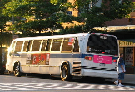 NYCT RTS 8222 @ 96 St &amp; Columbus Ave (M96). Photo taken by Brian Weinberg, 07/01/2003.