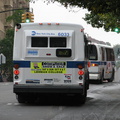 NYCT Orion V 6033 II and RTS 8857 @ Kingsbridge Ave and 231 St (Bx7 and Bx20). Note that the rear of the bus is painted white in