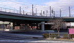 Below and beyond the elevated is part of NJT's coach yard. Photo by Brian Weinberg, 01/23/2003.