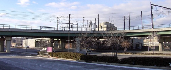 The elevated structure. This and the next three photos show the line from the split to where it goes down to ground level on the