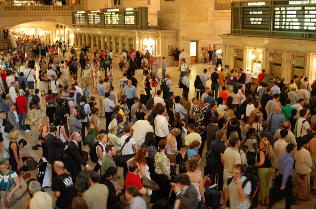 Grand Central Terminal. Very crowded main waiting room. Photo taken by Brian Weinberg, 6/1/2007.