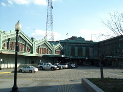 Exterior of Hoboken Terminal. Photo taken by Brian Weinberg, 03/25/2001.