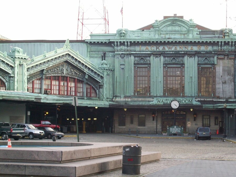 Exterior of Hoboken Terminal. Photo taken by Brian Weinberg, 03/25/2001. hoboken006.jpg