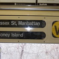 A sign in the lead car of an (M) train at Metropolitan Avenue on 11/27/2002