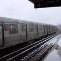 R-42 4667 @ Livonia Av (L). Photo taken by Brian Weinberg, 02/17/2003. This was the Presidents Day Blizzard of 2003.