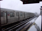 R-42 4667 @ Livonia Av (L). Photo taken by Brian Weinberg, 02/17/2003. This was the Presidents Day Blizzard of 2003.