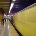 Work train @ 36 St (N). The diesel was in &quot;diesel&quot; mode and filled the station with smoke. Photo taken by Brian Weinbe