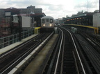 Approaching Lorimer St (J). Photo by Brian Weinberg, 11/27/2002. (86k)