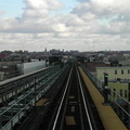 Looking north towards Central Av (M). Photo by Brian Weinberg, 11/27/2002. (86k)