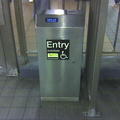 AutoGate Reduced Fare MetroCard fare gate @ 34 St &amp; 6 Av. Cell phone photo taken by Brian Weinberg, 4/27/2006.