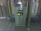 AutoGate Reduced Fare MetroCard fare gate @ 34 St &amp; 6 Av. Cell phone photo taken by Brian Weinberg, 4/27/2006.