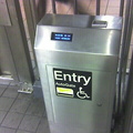 AutoGate Reduced Fare MetroCard fare gate @ 34 St & 6 Av. Cell phone photo taken by Brian Weinberg, 4/27/2006.