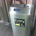 AutoGate Reduced Fare MetroCard fare gate @ 34 St &amp; 6 Av. Cell phone photo taken by Brian Weinberg, 4/27/2006.