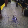 Large blob of spilled paint or tar @ 72 St (1/2/3) southbound platform. Photo taken by Brian Weinberg, 8/31/05.