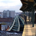 Long abandoned trackway @ the soon to be abandoned Manhattan-bound Atlantic Av (L) platform. Photo by Brian Weinberg, 11/27/2002