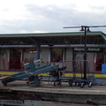 Long abandoned middle platform and current Canarsie-bound Atlantic Av (L) platform. Photo by Brian Weinberg, 11/27/2002. (80k)