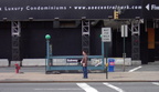 Man waits by subway entrance @ 59 St - CC (outside). Photo taken by Brian Weinberg, 02/02/2003. (86kb)