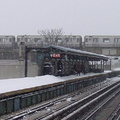 R-62A & R-143 8200 @ Livonia Av/Junius St. Photo taken by Brian Weinberg, 02/17/2003. This was the Presidents Day Blizzard o