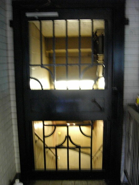 South Ferry (1/9). Door leading to the inner loop. Station was closed due to 9/11. Photo taken by Brian Weinberg, 6/30/2002.