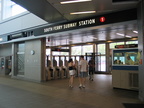 Reopened South Ferry station entrance. Photo taken by Brian Weinberg, 6/29/2005.