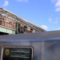Looking up at the crossover/crew building from the (W) platform.  Photo by Brian Weinberg, 11/27/2002. (84k)
