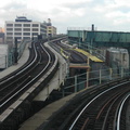 Looking railroad-north from the Sutter Av (L) platform. Ahead, you can see the new Manhattan-bound L track that hasn't been conn