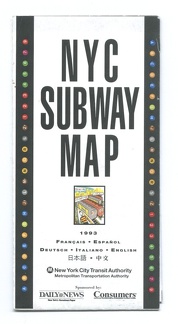 1993 NYC Subway Map Multilingual - Daily News edition