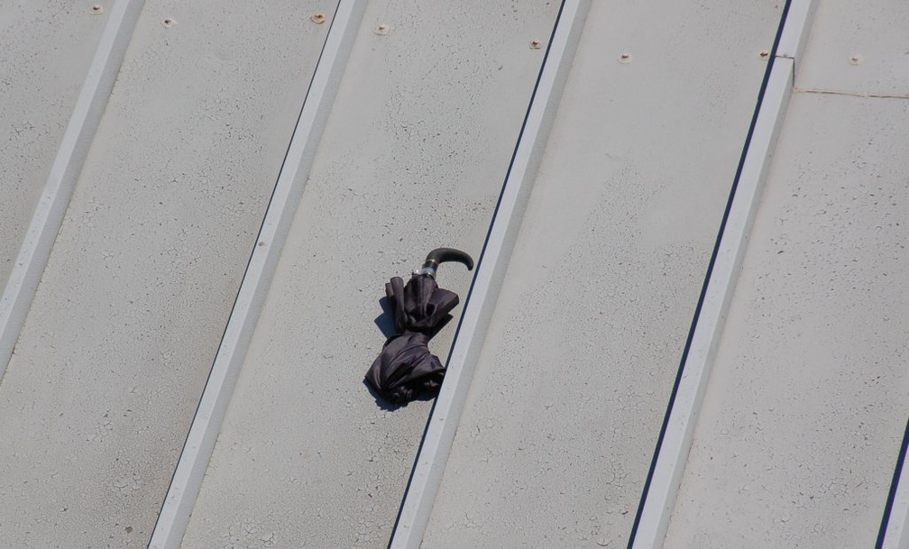 umbrella on the roof at 207 Street Yard