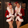 Rockettes Lauren Gaul, left, and Naomi Hubert ride the Arnines in service (incl. R-6 1300).