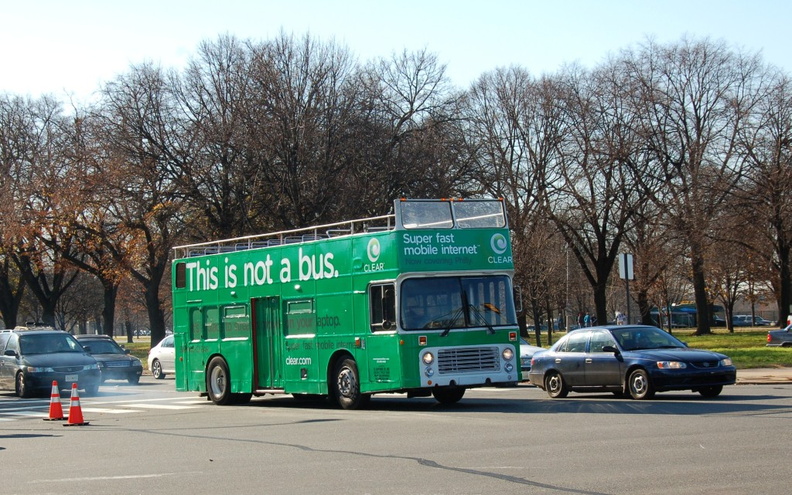 British Double Decker #320 @ Broad St & Pattison Ave with advertising wrap for Clear.com - British Double Decker #320 @ Broad St & Pattison Ave with advertising wrap for Clear.com DSC_4951a.jpg