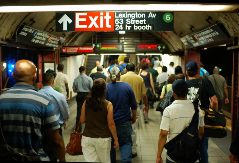 Early morning commuters exiting the IND platform @ Lexington Ave / 53 Street (E/M). - Early morning commuters exiting the IND platform @ Lexington Ave / 53 Street (E/M). DSC_0658a.jpg