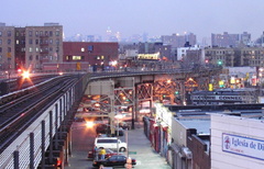 167 St station as seen from 170 St station (4). Photo taken by Brian Weinberg, 3/26/2003.