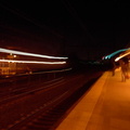A train going by the Edison, NJ train station on the NEC. Photo taken by Brin Weinberg, 3/15/2003.
