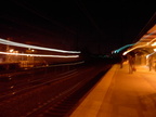 A train going by the Edison, NJ train station on the NEC. Photo taken by Brin Weinberg, 3/15/2003.