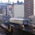 R-62A train @ 125 St (9) on the Manhattan Valley viaduct. Photo taken by Brian Weinberg, 4/16/2004.
