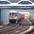 R-62A's @ 225 St (1) - on the Broadway Bridge. Photo taken by Brian Weinberg, 4/25/2004.