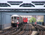 R-33ML 9017 @ north of 215 St (MOD Trip) - on the Broadway Bridge.