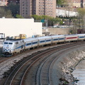 MNR P32AC-DM 221 @ Marble Hill (Hudson Line). Photo taken by Brian Weinberg, 4/27/2004.