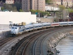 MNR P32AC-DM 221 @ Marble Hill (Hudson Line). Photo taken by Brian Weinberg, 4/27/2004.