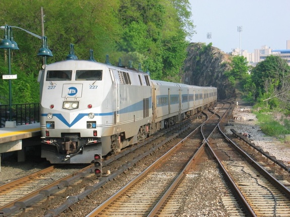 MNCR P32AC-DM 227 @ Spuyten Duyvil. Photo taken by Brian Weinberg, 5/14/2004.