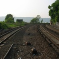 Remains of wye trackage north of the Spuyten Duyvil station. Photo taken by Brian Weinberg, 5/14/2004.