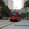San Diego Trolley Siemens-Duwag LRV #2048 @ north of American Plaza. Photo taken by Brian Weinberg, 6/6/2004.