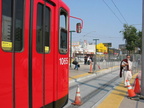 San Diego Trolley Siemens-Duwag LRV #1065 @ San Ysidro/Tijuana (Blue Line). Photo taken by Brian Weinberg, 6/6/2004.