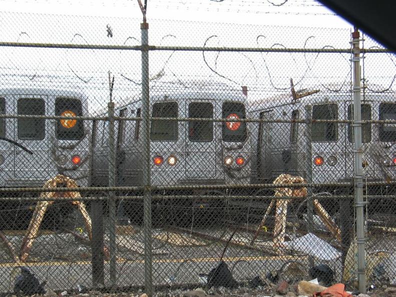 R-46 @ Coney Island Yard. This R-46 thinks it's on the LIRR. Photo taken by Brian Weinberg, 6/13/2004.