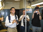 Railfans on R-7A 1575. Photo taken by Brian Weinberg, 7/25/2004.