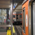 SEPTA Broad Street Subway trains @ Pattison (Lower Level) because of an Eagle home game. This shows how the pull the trains up c