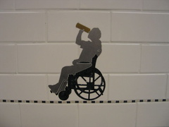 Disabled Drunkard or Man Examining Empty Pringles Can :)
