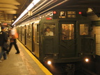 R-1 100 @ 23 St (in service on the F line / Centennial Celebration Special). Photo taken by Brian Weinberg, 9/26/2004.